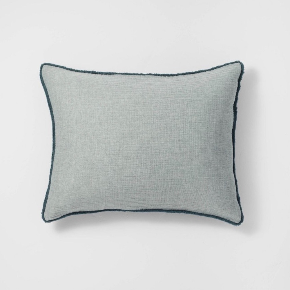 Casaluna light teal & Pillow with Dark Teal Piping